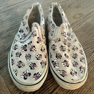 Disney Vans Pink Minnie Mouse Slip On Sneakers Shoes Girls Size 2